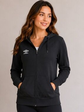 Umbro Black Full Zip Hoodie Women’s Small Athletic Sweatshirt